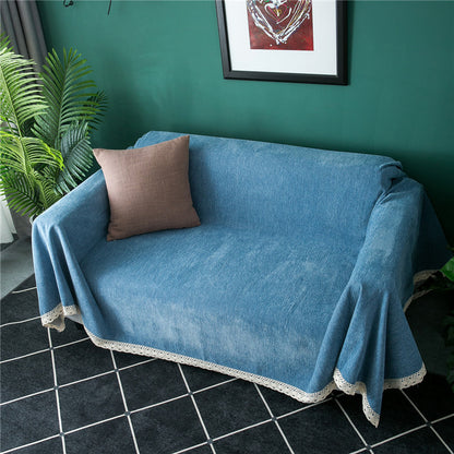 Elegant Crochet Trim Sofa Cover