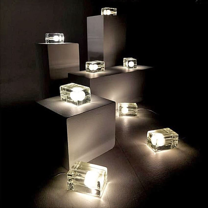 Glass Block Table Lamp with G9 Socket | Kalsten