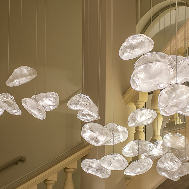 Pendant Light Glass Cloud 15.7 in Amber Dining Room Kitchen Island Hanging Ceiling Lamp Minimalist Nordic Artistic Fixture | Kalsten