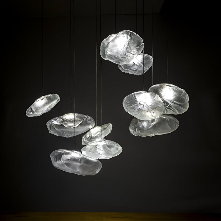 Pendant Light Glass Cloud 15.7 in Amber Dining Room Kitchen Island Hanging Ceiling Lamp Minimalist Nordic Artistic Fixture | Kalsten