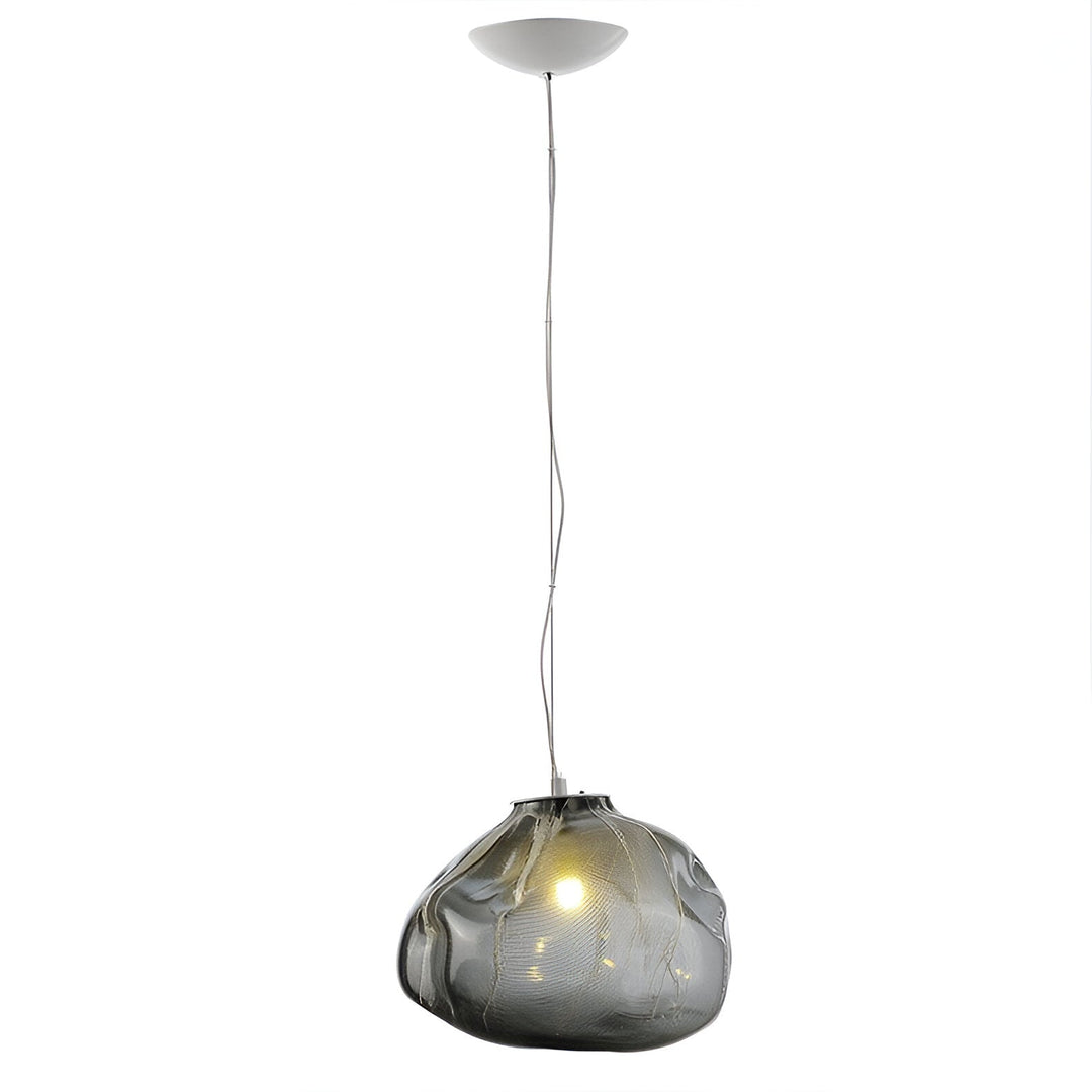 Pendant Light Glass Cloud 15.7 in Amber Dining Room Kitchen Island Hanging Ceiling Lamp Minimalist Nordic Artistic Fixture | Kalsten