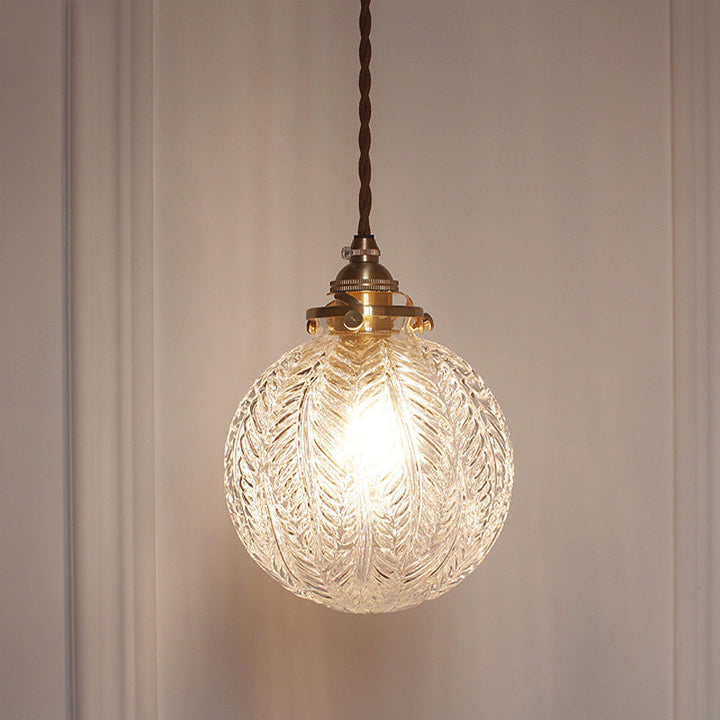 Vintage Glass Dome Pendant Lamp Kalsten