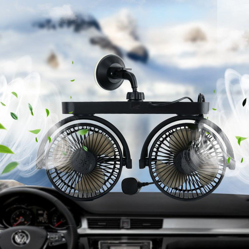 Dual-Head Suction Cup Car Cooling Fan Kalsten