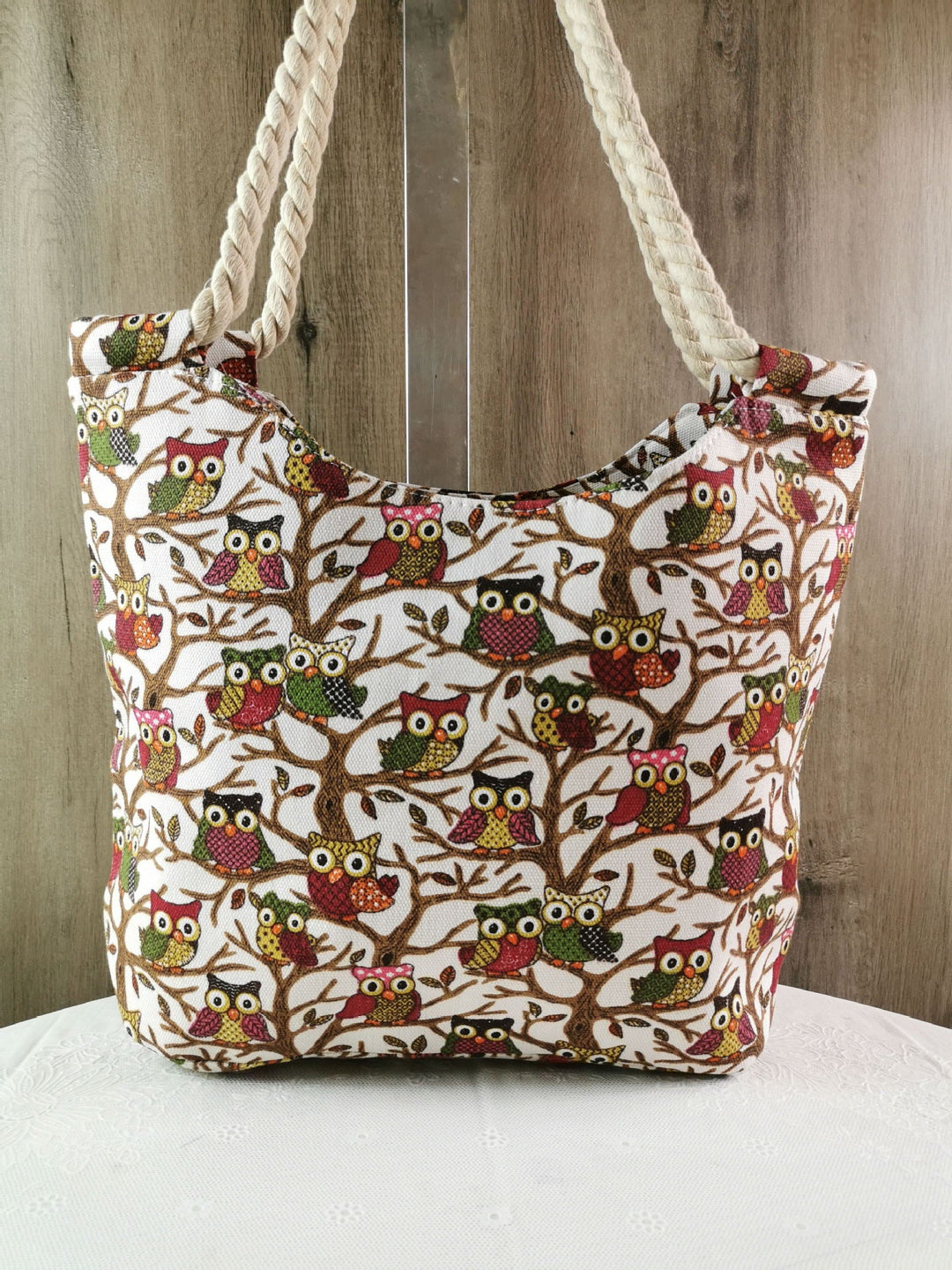 Beach bag with owl pattern Kalsten