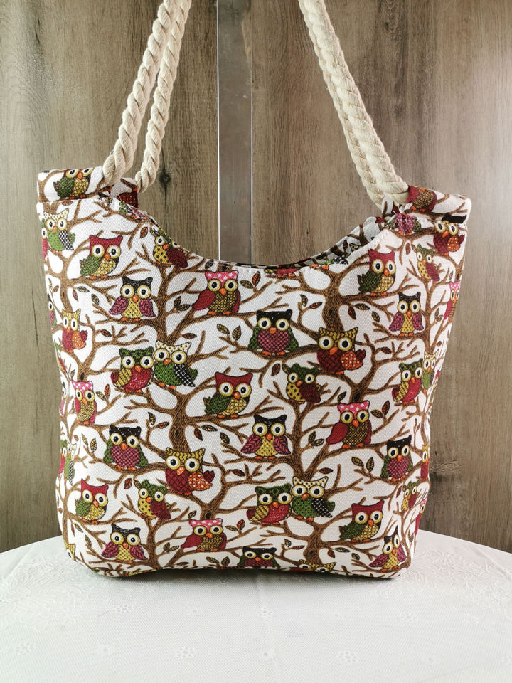 Beach bag with owl pattern Kalsten