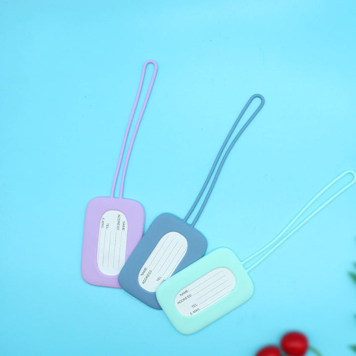 silicone luggage tag with ID window and elastic strap Kalsten