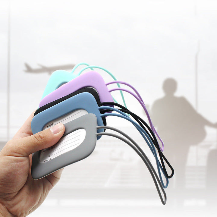silicone luggage tag with ID window and elastic strap Kalsten