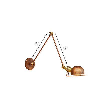 BowLift | Vintage Industrial Bowl Wall Lamp 1 Light Iron Wall Lamp with Rotatable Arm in Black/Metal