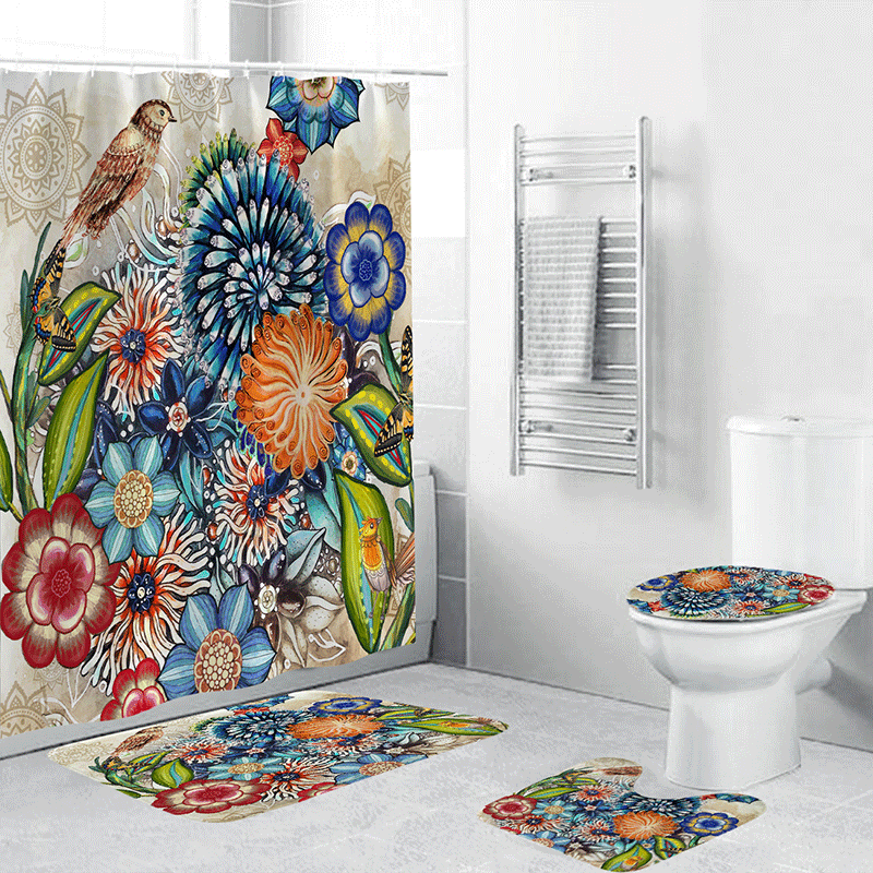 Artistic Floral Bath Decor Set Kalsten