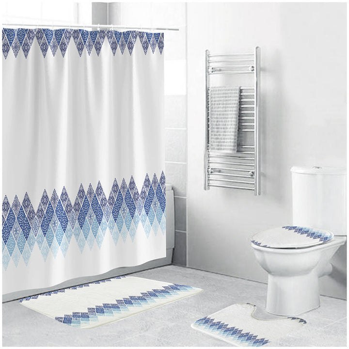 Geometric Patterned Shower Curtain Set Kalsten
