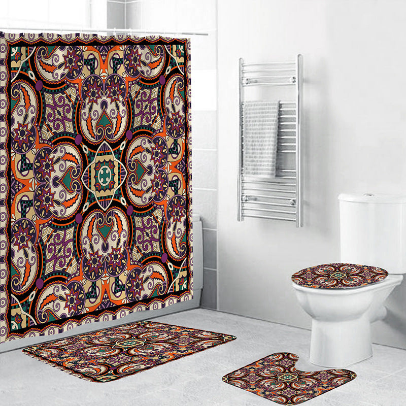 Geometric Patterned Shower Curtain Set Kalsten