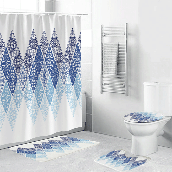 Geometric Patterned Shower Curtain Set Kalsten