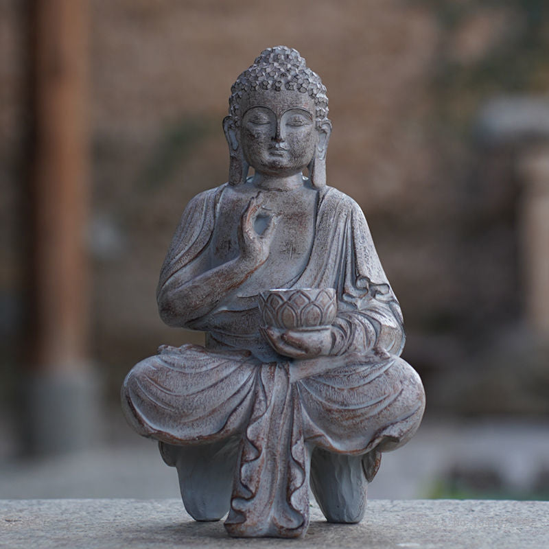 Zen Buddha Solar Statue