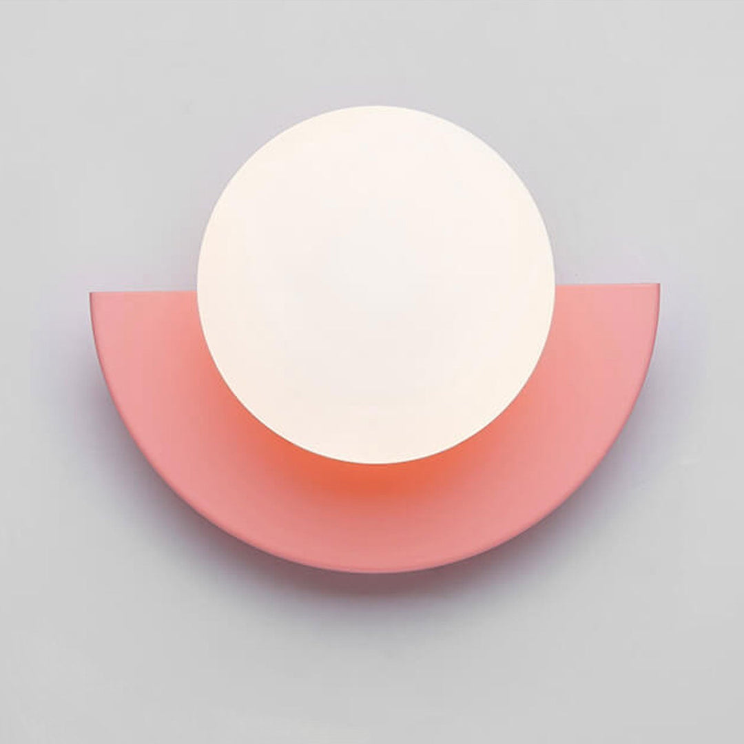 Glass Globe Wall Light with Color Base Kalsten