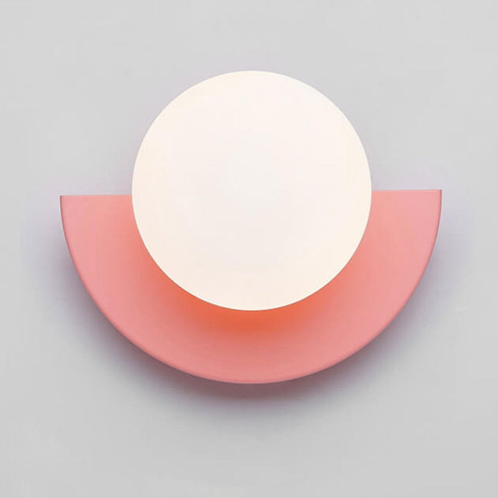 Glass Globe Wall Light with Color Base Kalsten