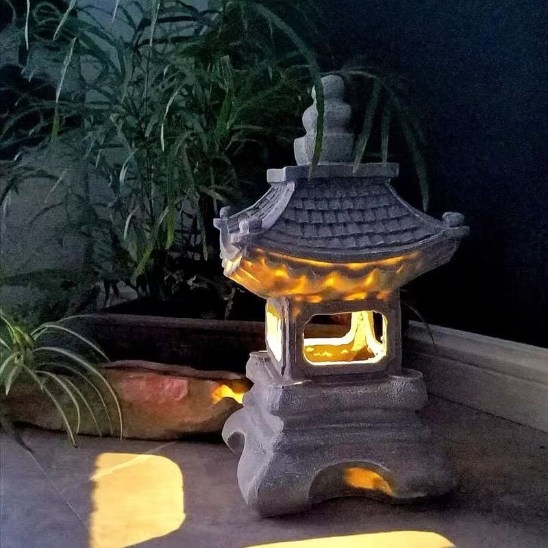 Retro Decorative Solar Tower Resin LED Outdoor Landscape Lighting | Kalsten