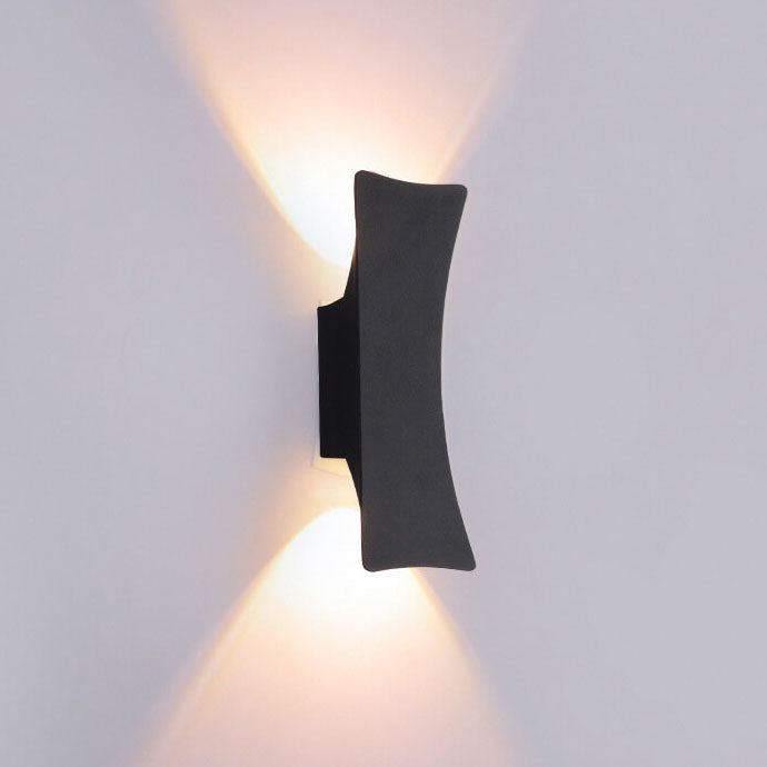 Modern Simple Rectangular Curved LED Outdoor Waterproof Wall Sconce Lamp | Kalsten