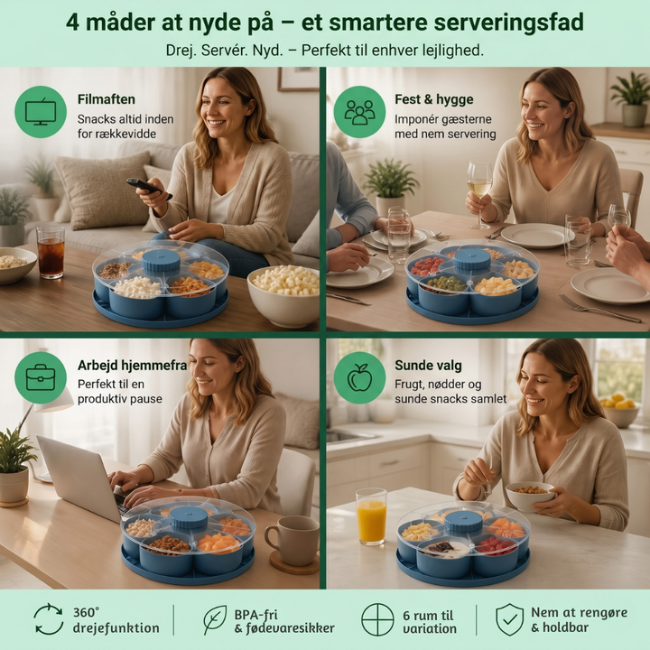 ServeSpin rotating tray with compartments | Kalsten