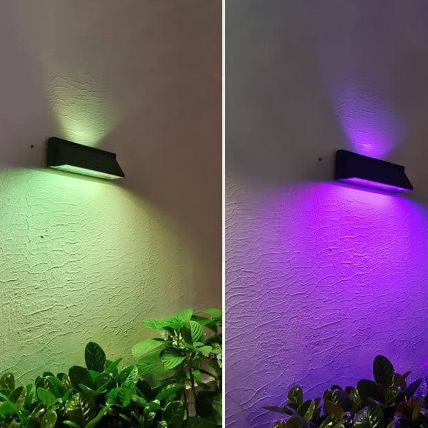 Outdoor Solar Waterproof Rectangular Slant LED Patio Wall Sconce Lamp | Kalsten