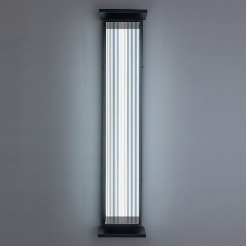 Modern Minimalist Waterproof Rectangular Stainless Steel Acrylic LED Wall Sconce Lamp For Outdoor Patio | Kalsten