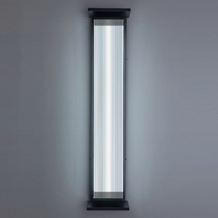 Modern Minimalist Waterproof Rectangular Stainless Steel Acrylic LED Wall Sconce Lamp For Outdoor Patio | Kalsten