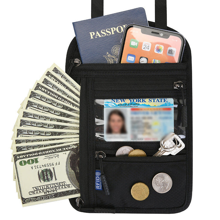 Kalsten | Travel Neck Pouch Neck Wallet with RFID Blocking Passport Holder