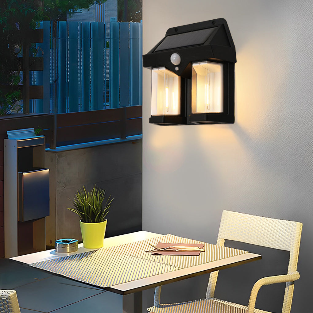 Tungsten Bulb Solar Wall Lanterns Dusk to Dawn Motion Senor Lighting | Kalsten