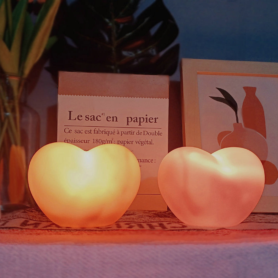 LuvSphere Silicone LED Night Light | Heart-Shaped Design | Table Lamp | Warm Mood Light | Decorative | Kalsten