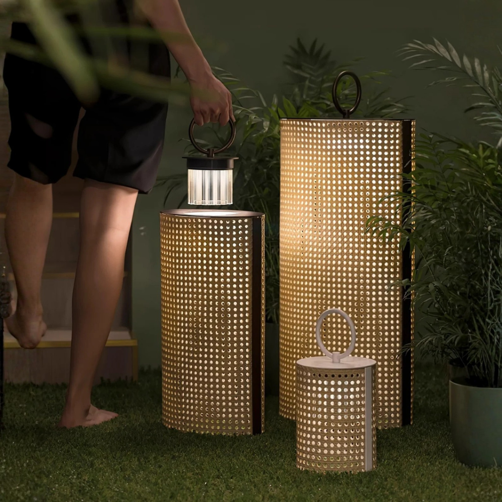 Solar Lanterns, Rattan Finish