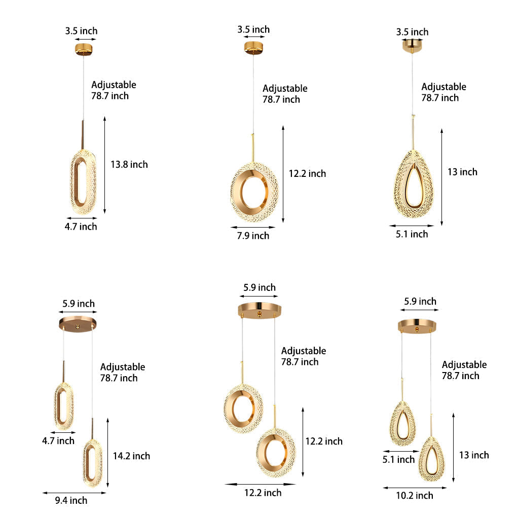 Circle Water Drop Minimalist Three Step Dimming LED Modern Pendant Lights | Kalsten