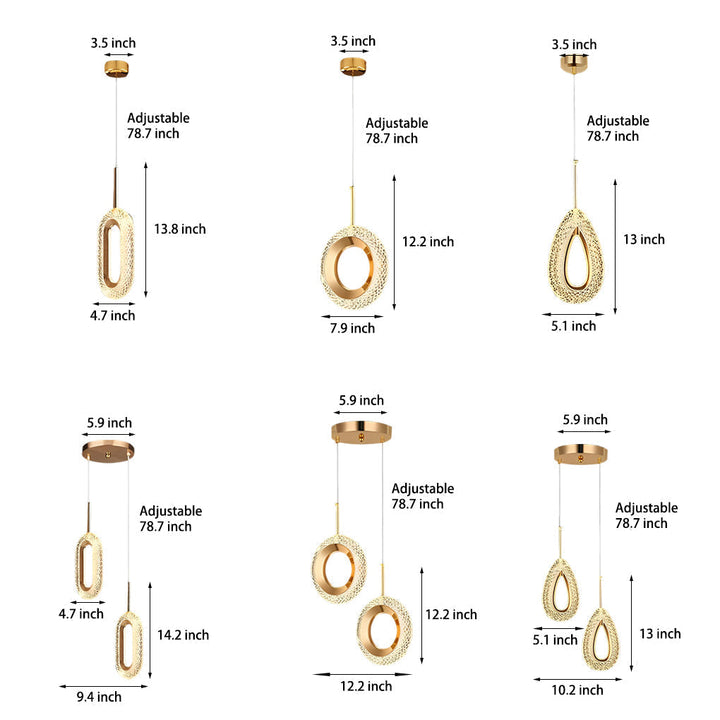 Circle Water Drop Minimalist Three Step Dimming LED Modern Pendant Lights | Kalsten
