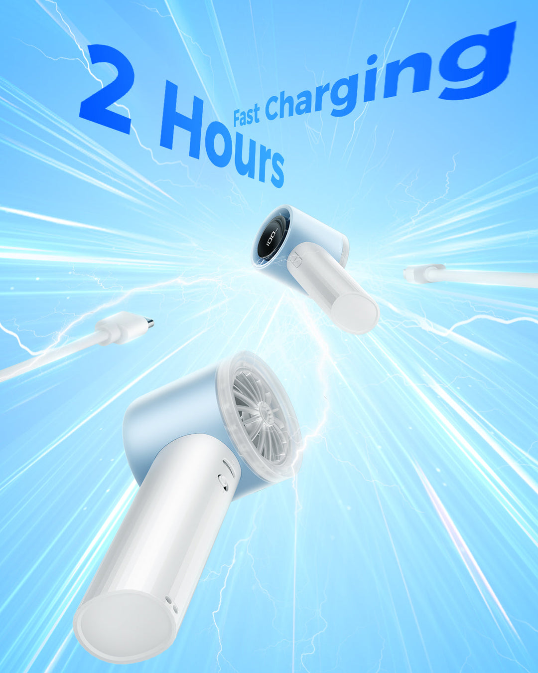 Portable High Speed Handheld Turbo Fan with LED Display | Kalsten