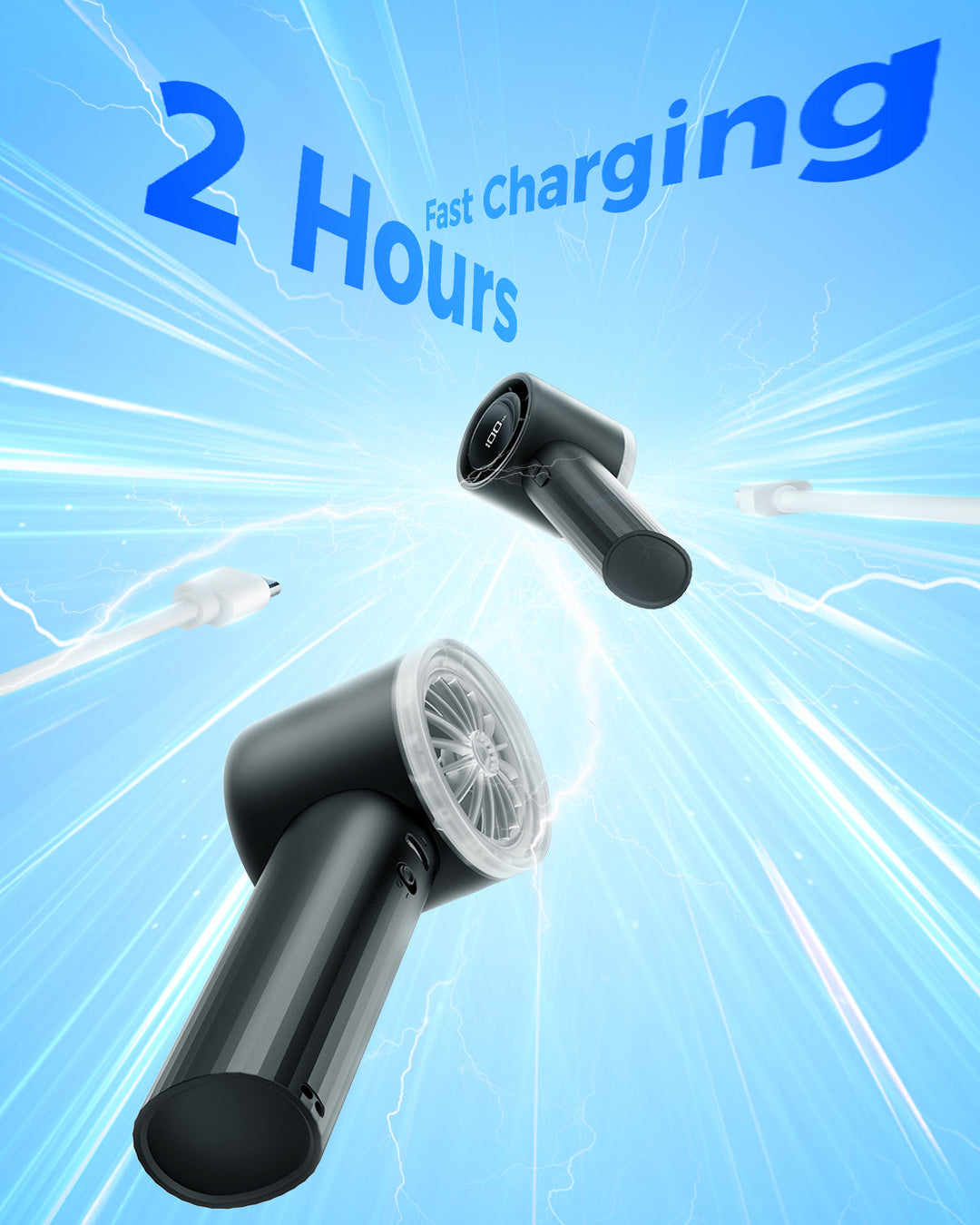 Portable High Speed Handheld Turbo Fan with LED Display | Kalsten