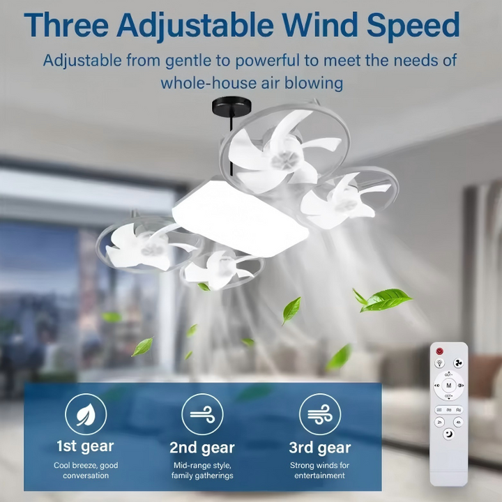 Modern Four Blade Ceiling Fan Light | Kalsten