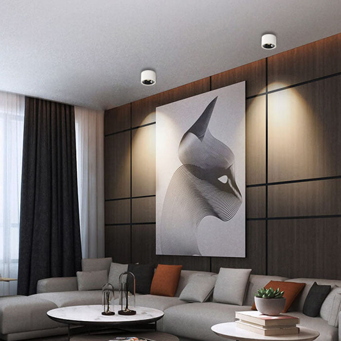 Flush Mount Ceiling Light Aluminum 3.7 in Small 12W Modern Hallway Bedroom Living Room LED Fixture | Kalsten