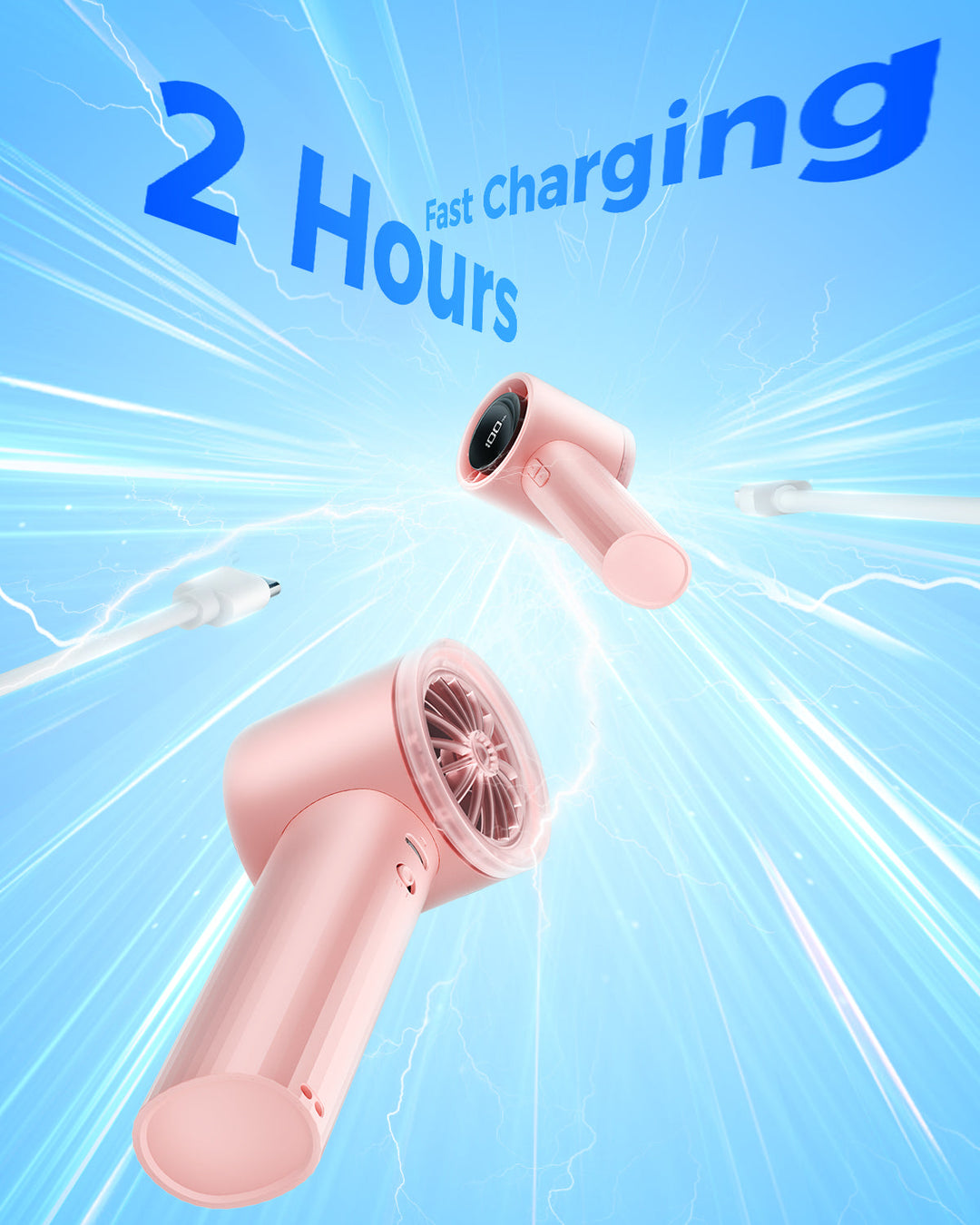 Portable High Speed Handheld Turbo Fan with LED Display | Kalsten