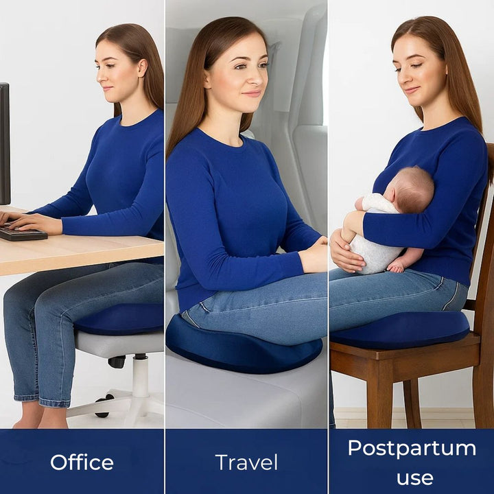 SitRelief | Donut Seat Cushion – Tailbone & Haemorrhoid Relief – Memory Foam – Washable Cover – Office, Travel, Postpartum Use Kalsten