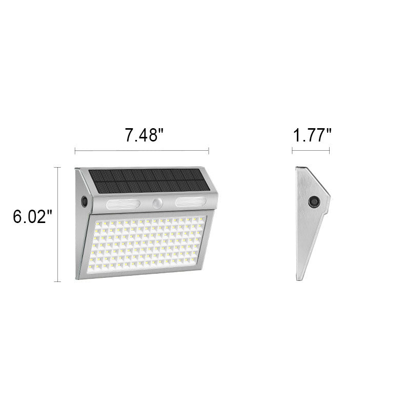 Solar Induction Stainless Steel Trapezoidal LED Outdoor Waterproof Wall Sconce Lamp | Kalsten