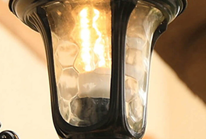 European Retro Waterproof Stone Pattern Glass Lampshade 1-Light Outdoor Wall Sconce Lamp | Kalsten