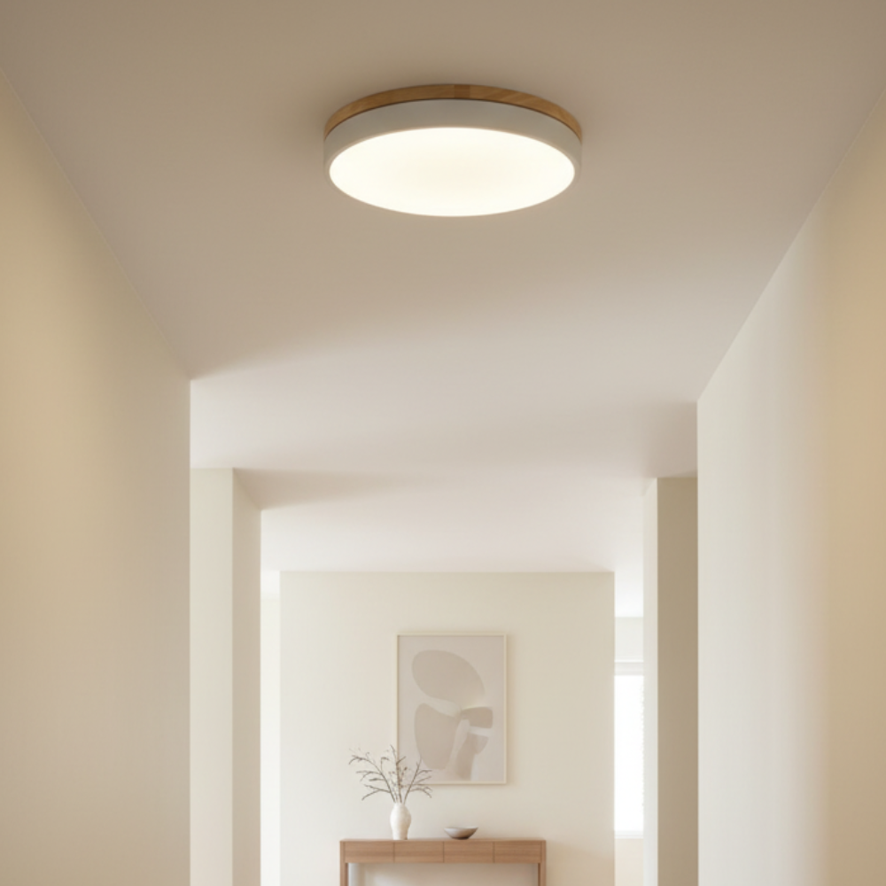 Horizon Ultra-Thin Wood-Accent Flush Mount