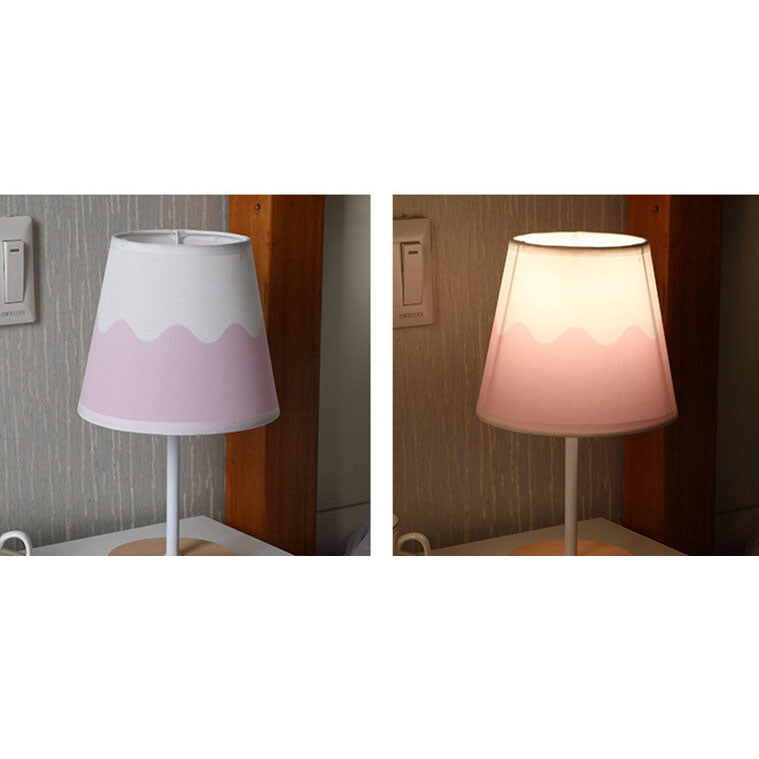 Nordic Vintage Fabric Cone Solid Wood LED Table Lamp | Kalsten