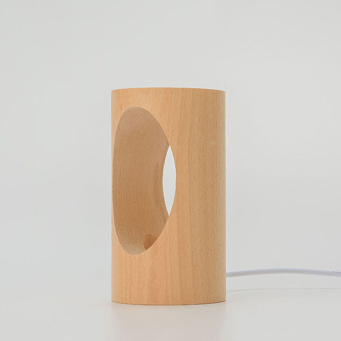 Japanese solid wood rectangular column LED night lamp USB table lamp | Kalsten