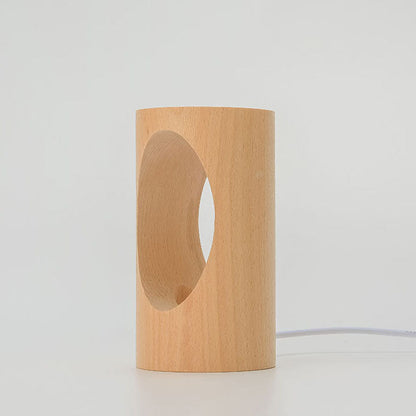 BowLift | Japanese solid wood rectangular column LED night lamp USB table lamp