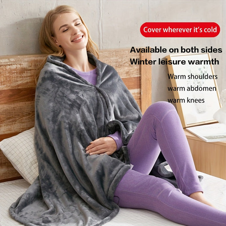 USB Heated Fleece Shoulder Wrap Blanket