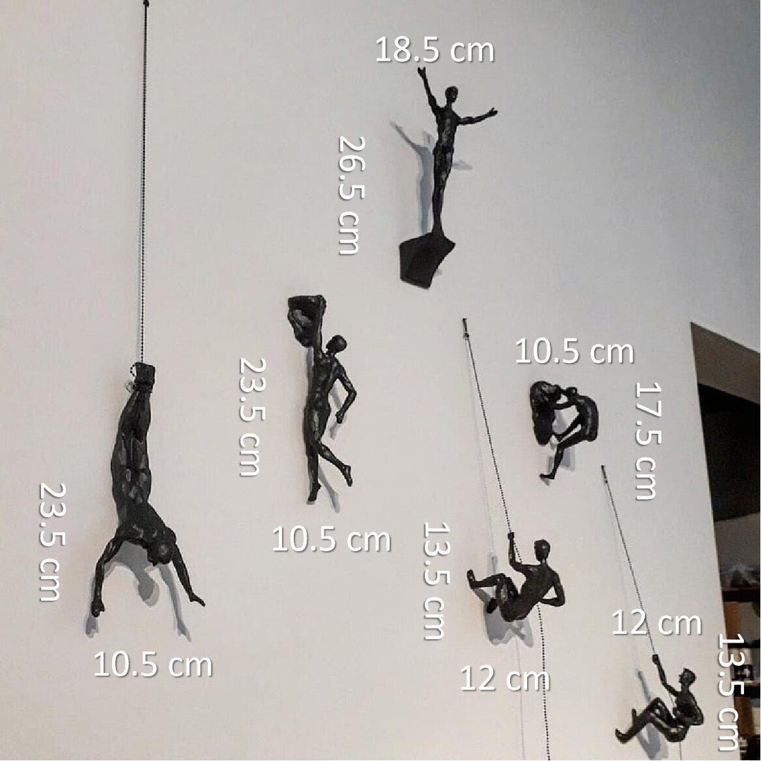 Kalsten | Wall Climbing Man Sculpture | Modern Resin Wall Art Decor | Creative Hanging Statue