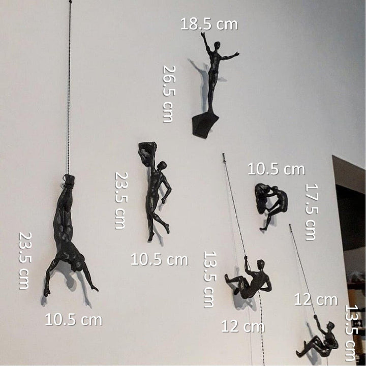 Kalsten | Wall Climbing Man Sculpture | Modern Resin Wall Art Decor | Creative Hanging Statue