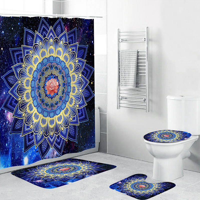 Geometric Patterned Shower Curtain Set Kalsten