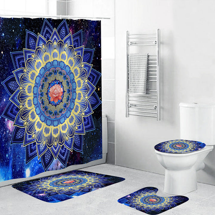 Geometric Patterned Shower Curtain Set Kalsten