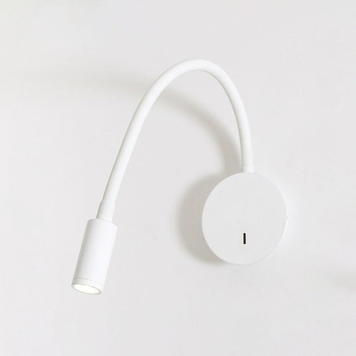 Adjustable Cylinder Reading Wall Light Contemporary Silicone and Metal LED Black/White Sconce Lamp | Kalsten