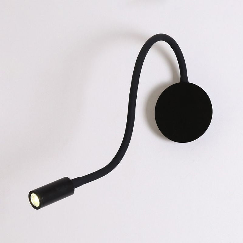Adjustable Cylinder Reading Wall Light Contemporary Silicone and Metal LED Black/White Sconce Lamp | Kalsten